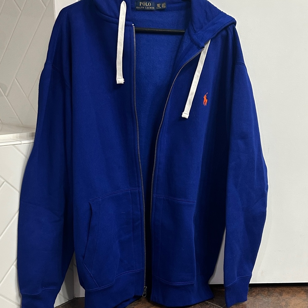 Polo by Ralph Lauren Men's Royal Blue Zip-Up Sweater